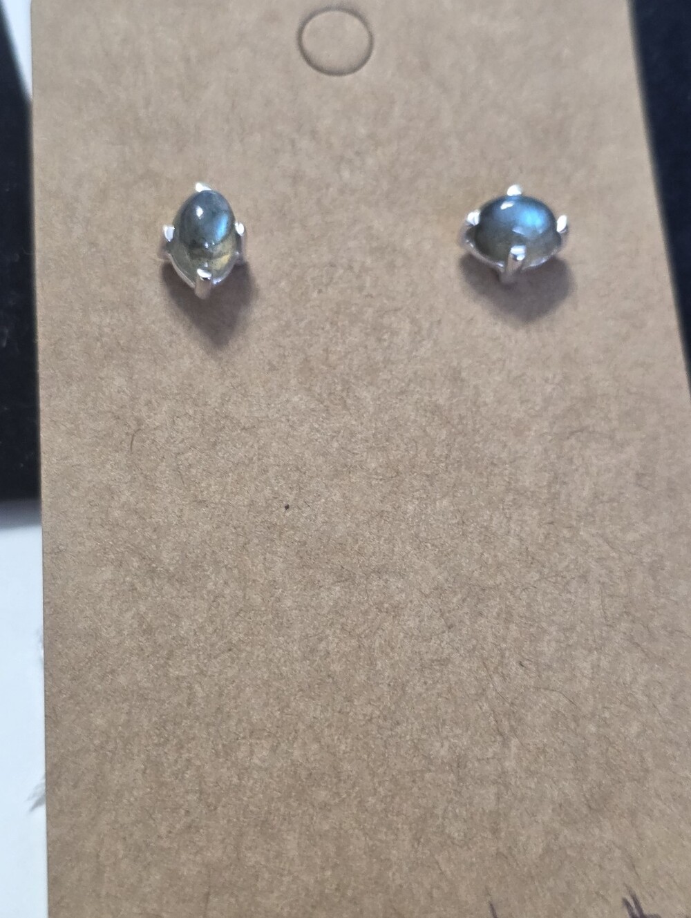 Labradorite Teardrop Sterling Stud Earrings - Blue-Green